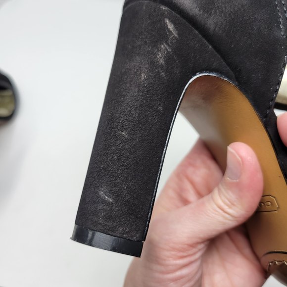 Coach Tristen Black Suede Tassel Pumps Heels Shoes 8.5B - Picture 9 of 14